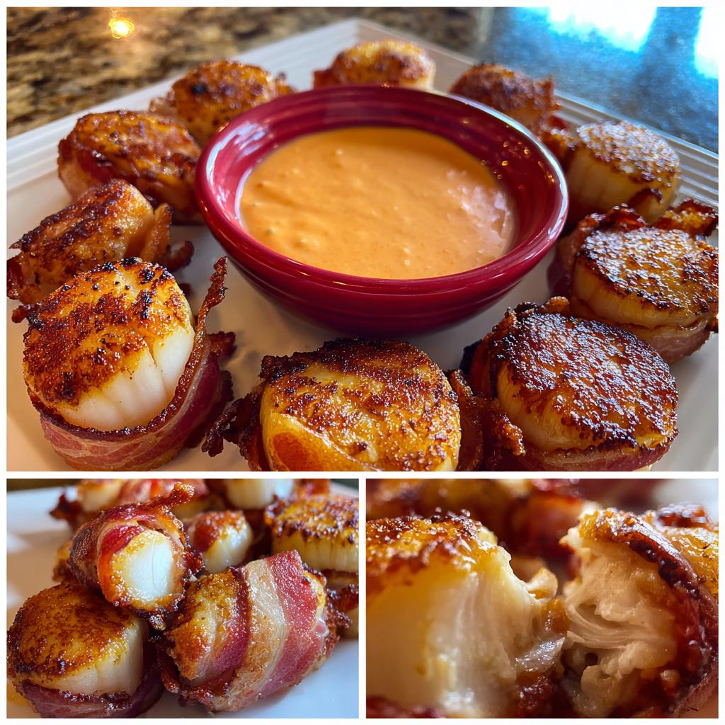 Air Fryer Bacon-Wrapped Scallops with Sriracha Mayo - detail 1