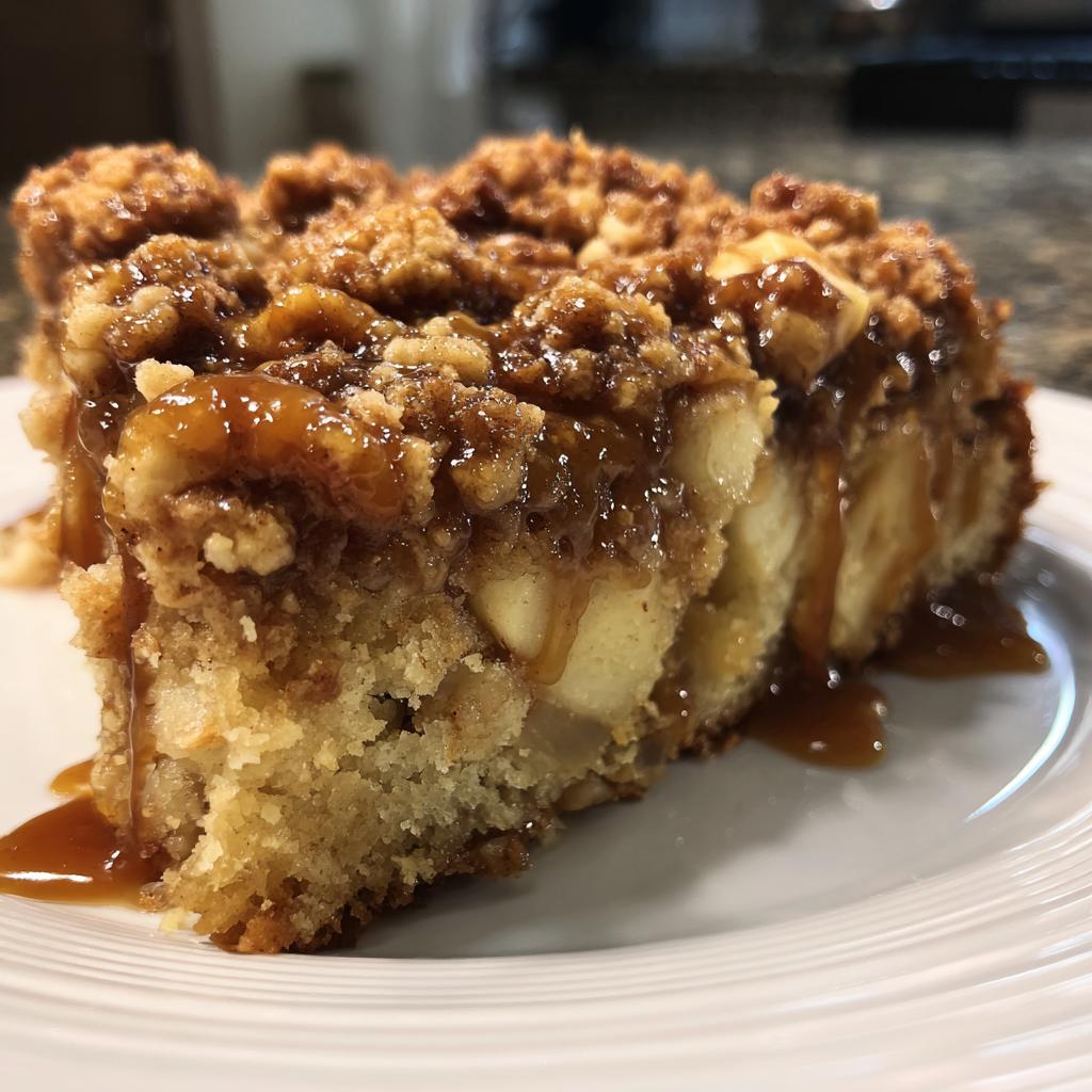 Apple Crumb Cake with Cinnamon Apple Drizzle - detail 1