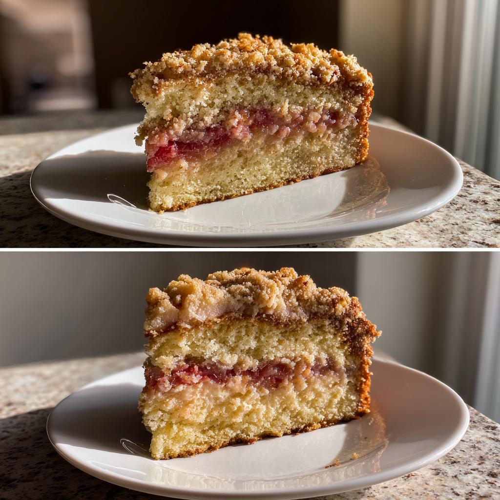 German Rhubarb Streusel Cake - detail 1