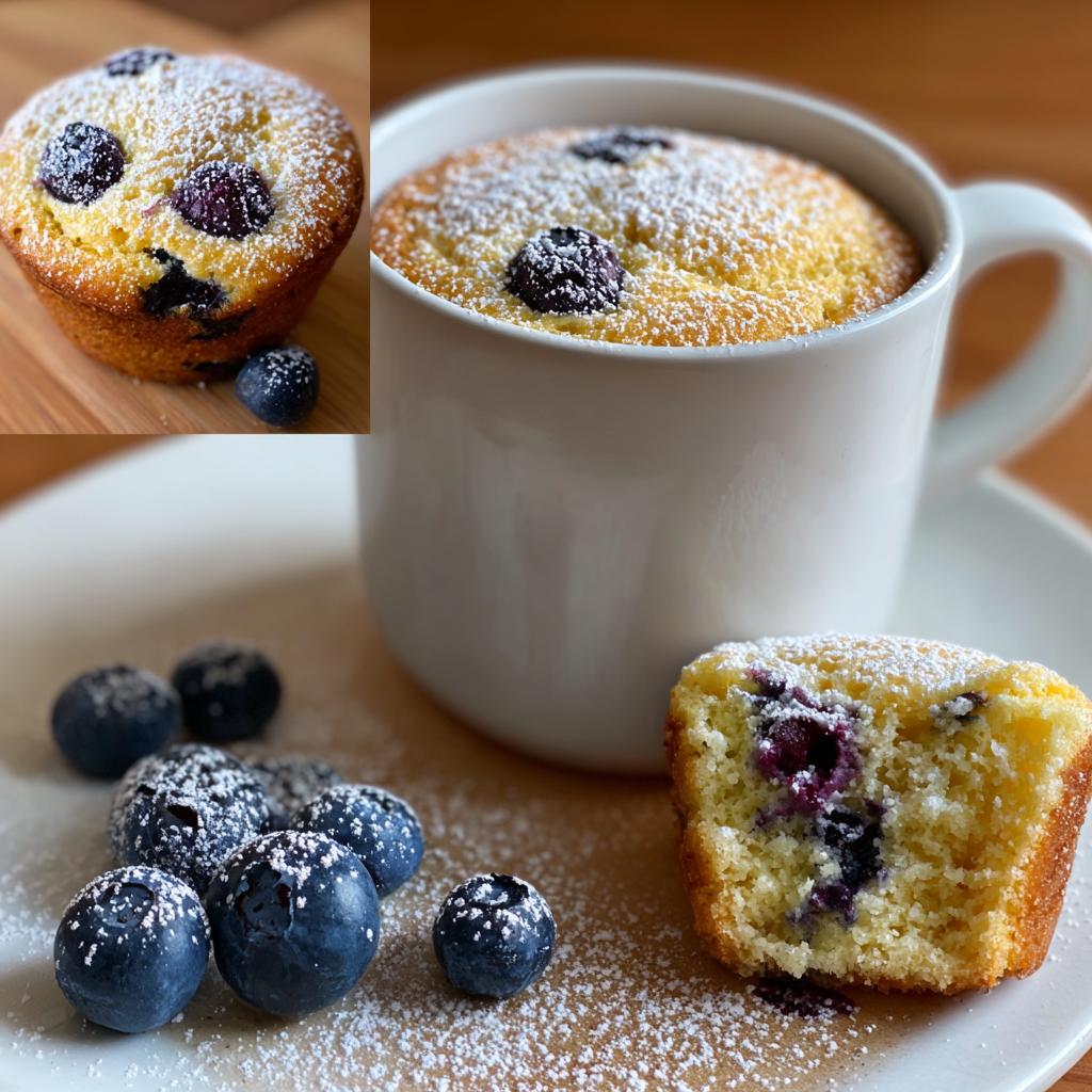 No-Egg Blueberry Mug Cake - detail 1