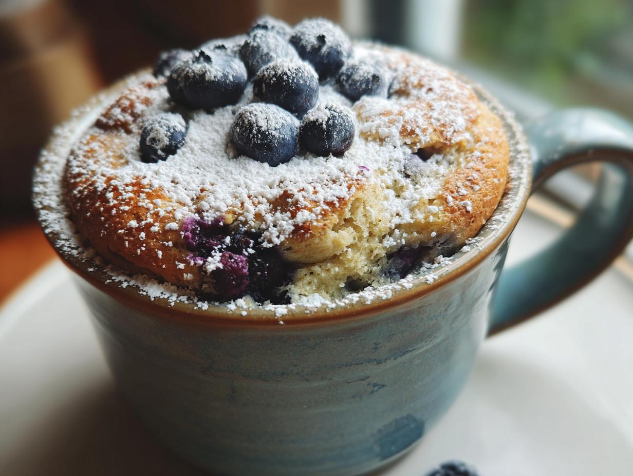 No-Egg Blueberry Mug Cake - detail 3