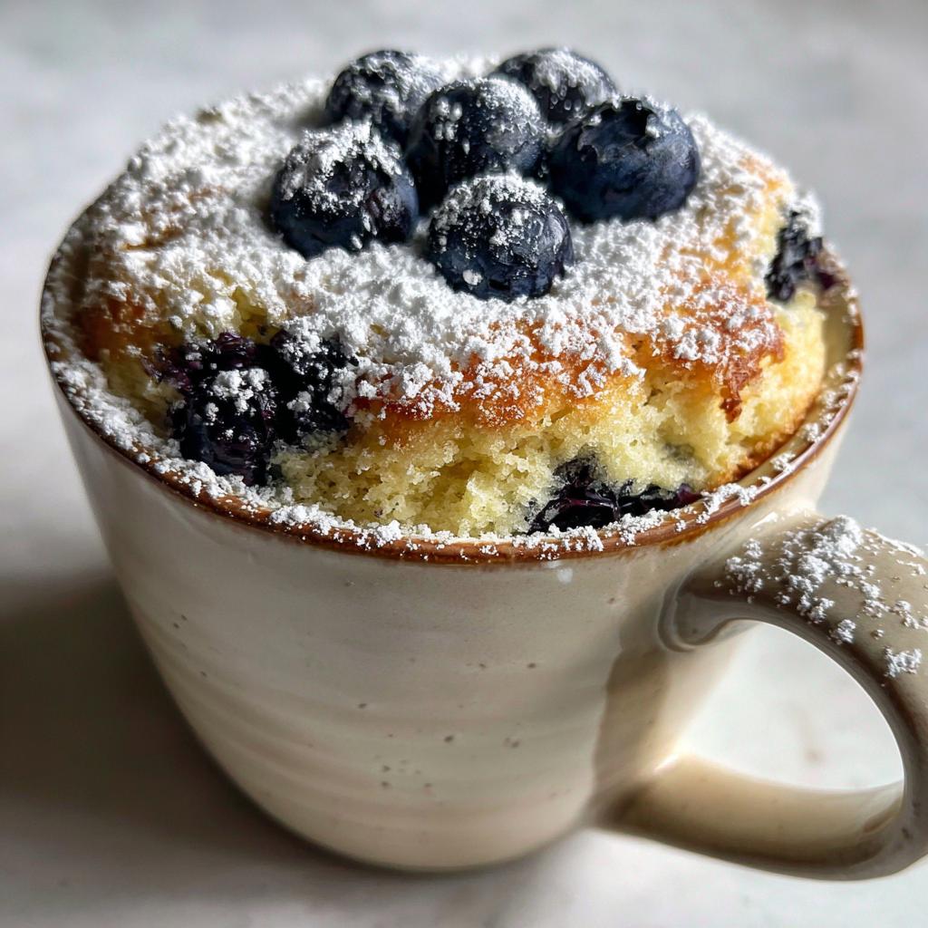 Pyszny no-egg blueberry mug cake w 5 minut