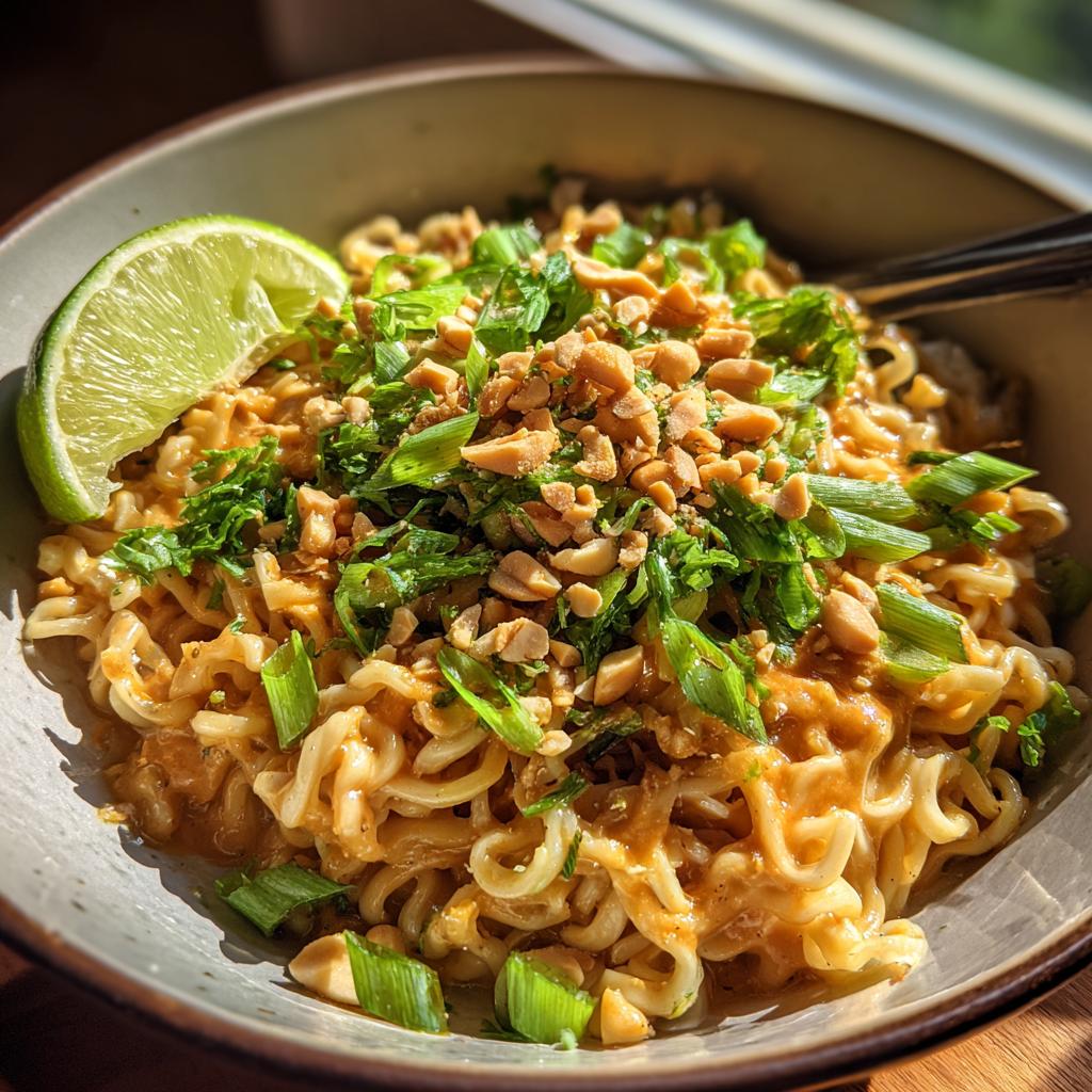 Przepyszny Thai Peanut Butter Ramen w 15 min