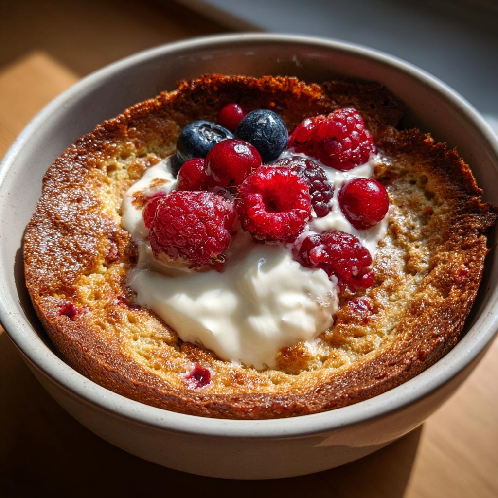 Baked Protein Pancake Bowls- great for meal prep and no banana needed! - detail 1
