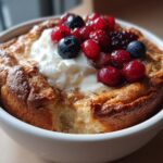 Baked Protein Pancake Bowls- great for meal prep and no banana needed!