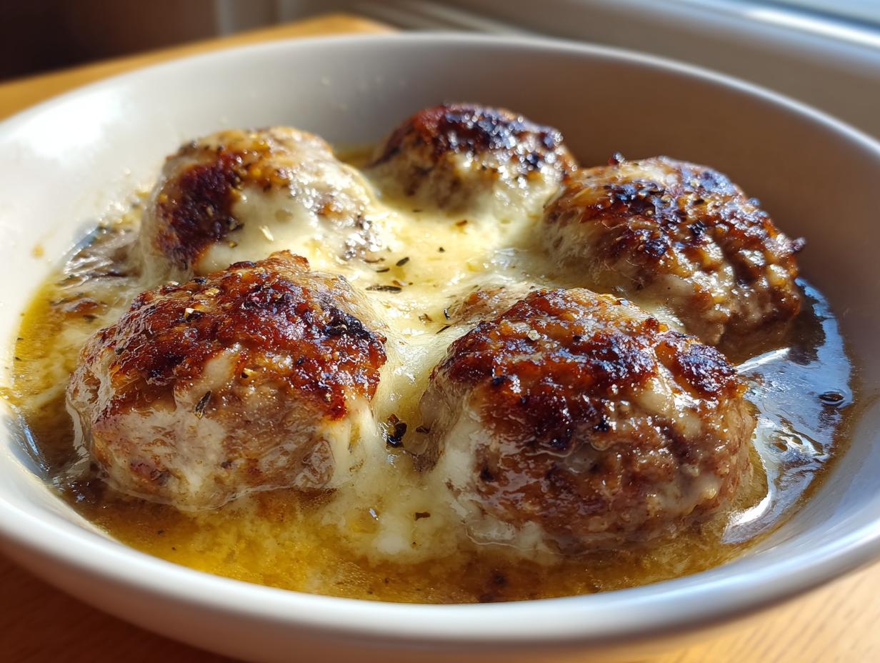 Cheesy French Onion Meatballs: 1 Flavorful Meal