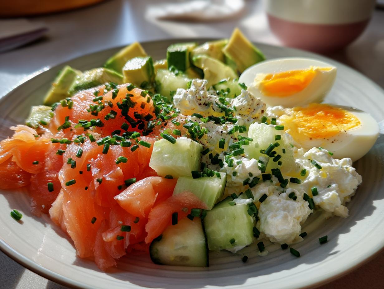 Cottage Cheese Salad with Smoked Salmon: 1 Stunning Meal