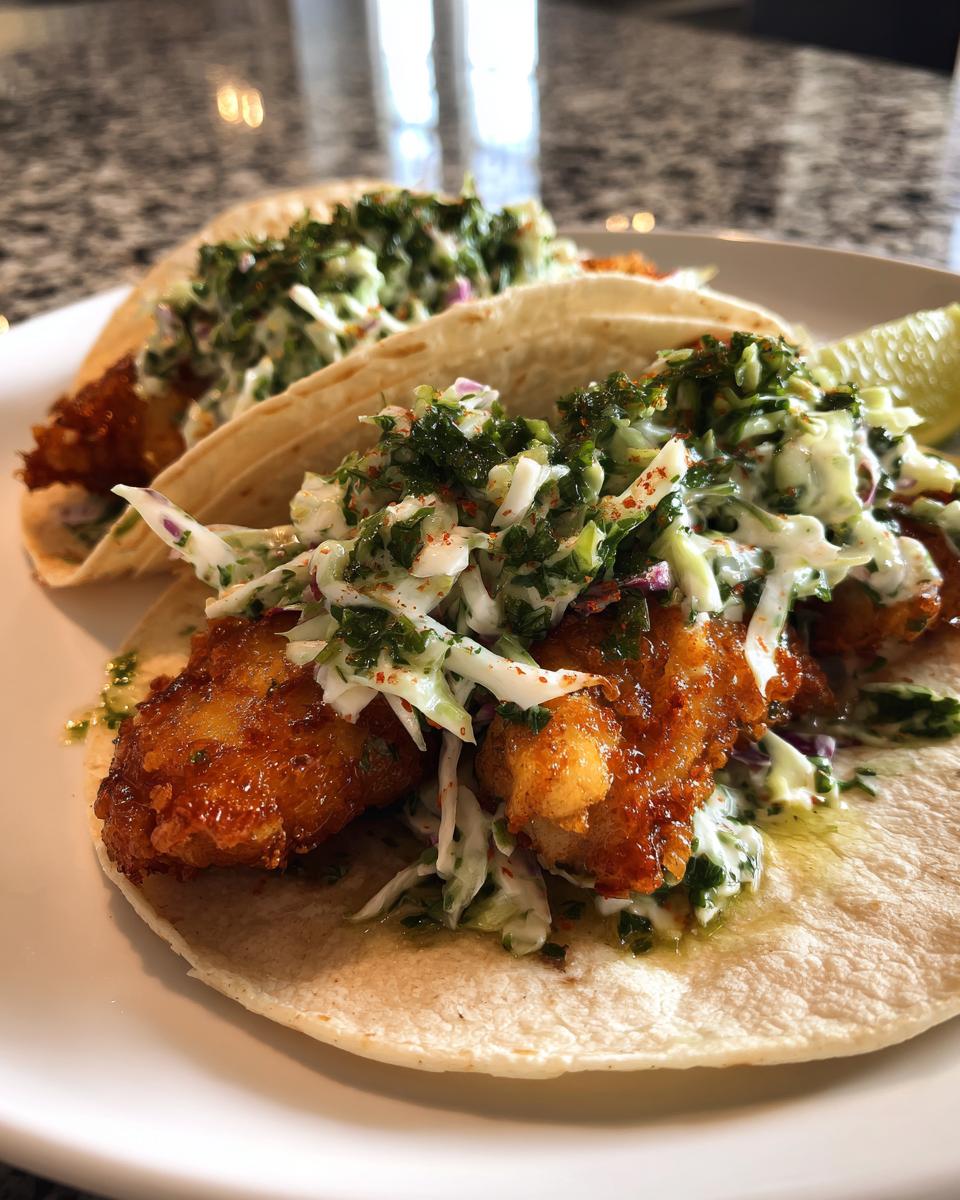 Crispy Fish Tacos with Cilantro Lime Slaw: A Crunchy, Zesty Delight - detail 2