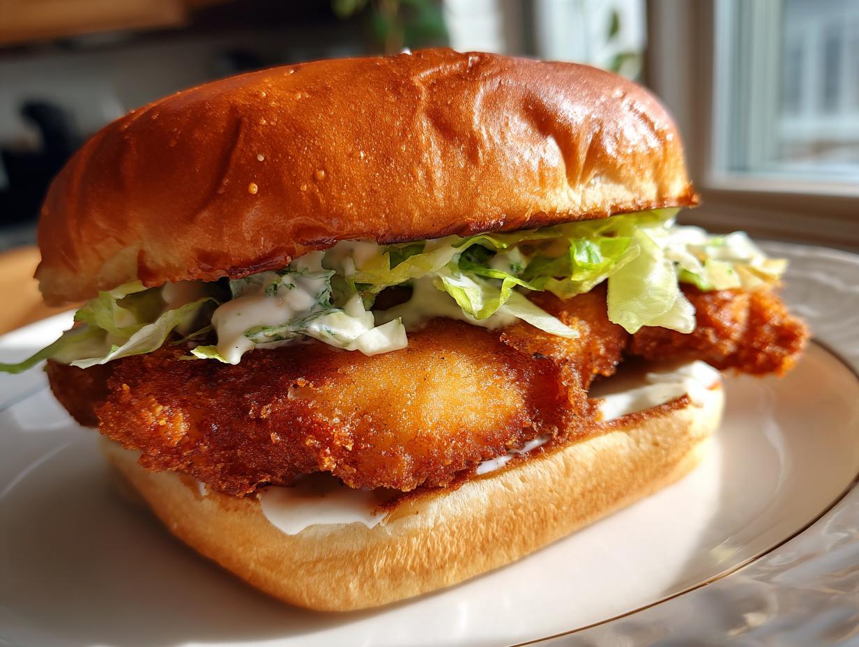 Amazing Crispy Fried Cod Fish Sandwich Made Easy