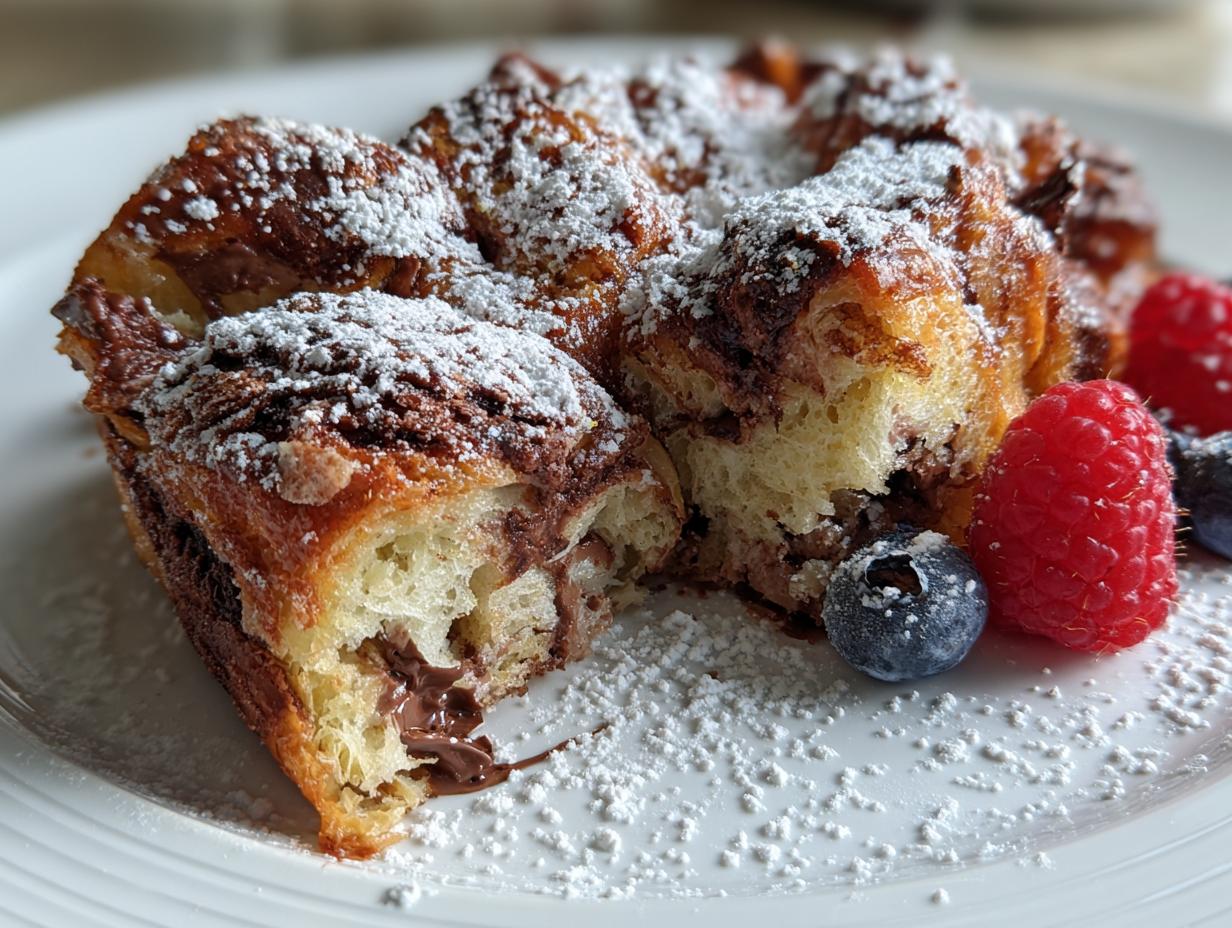 Decadent Chocolate Croissant Breakfast Bake - detail 2