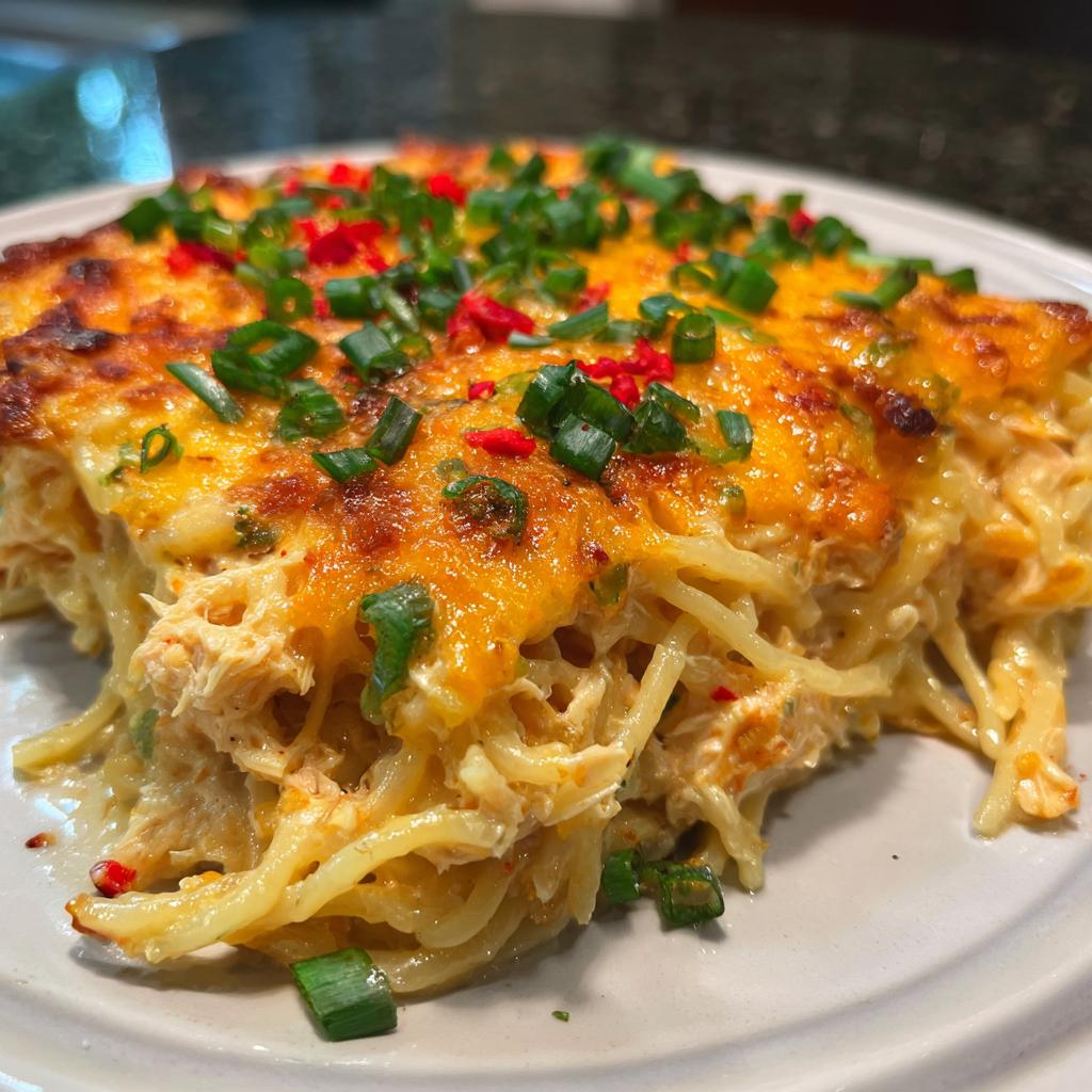 Irresistible Spicy Southern Cheesy Chicken Spaghetti Casserole - detail 1