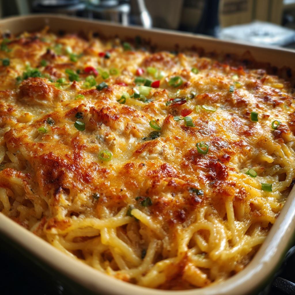 Irresistible Spicy Southern Cheesy Chicken Spaghetti Casserole - detail 2