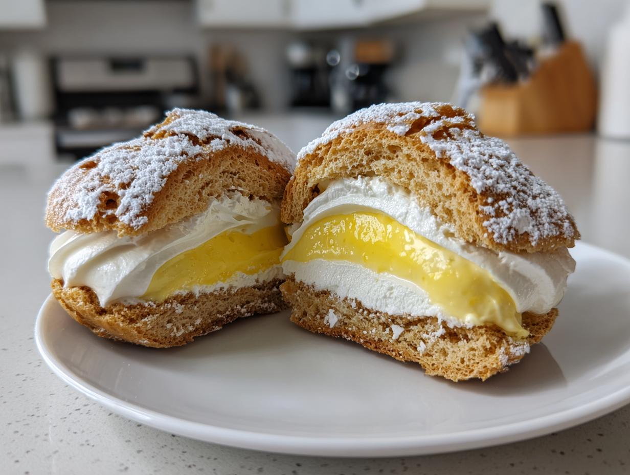 Divine Light Choux Pastries with 2 Lemon Cream Fills