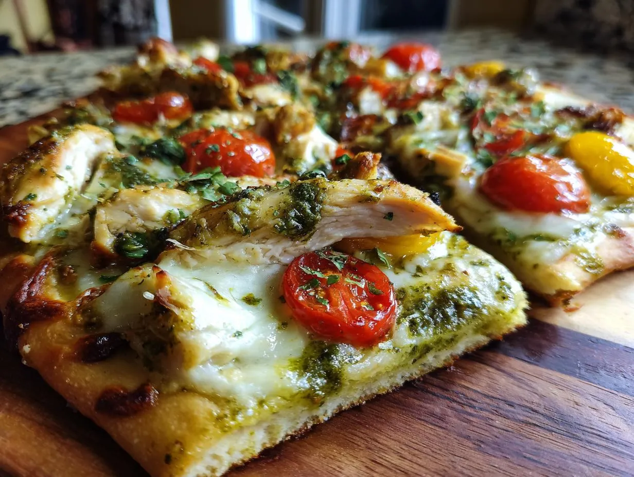Pesto Chicken Flatbread: 10-Min Dinner Dream