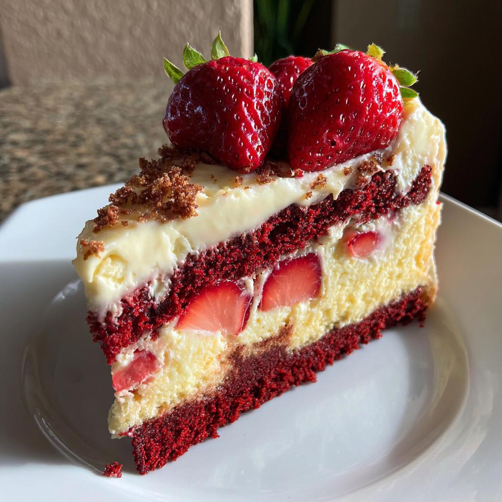Red Velvet Strawberry Cheesecake: 1 Amazing Bite