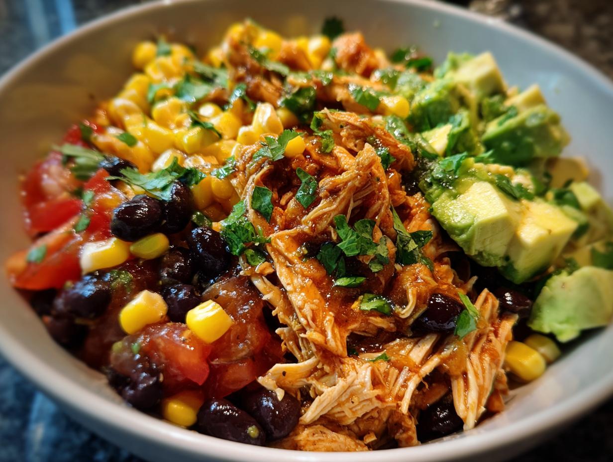 Amazing Slow Cooker Chicken Burrito Bowl