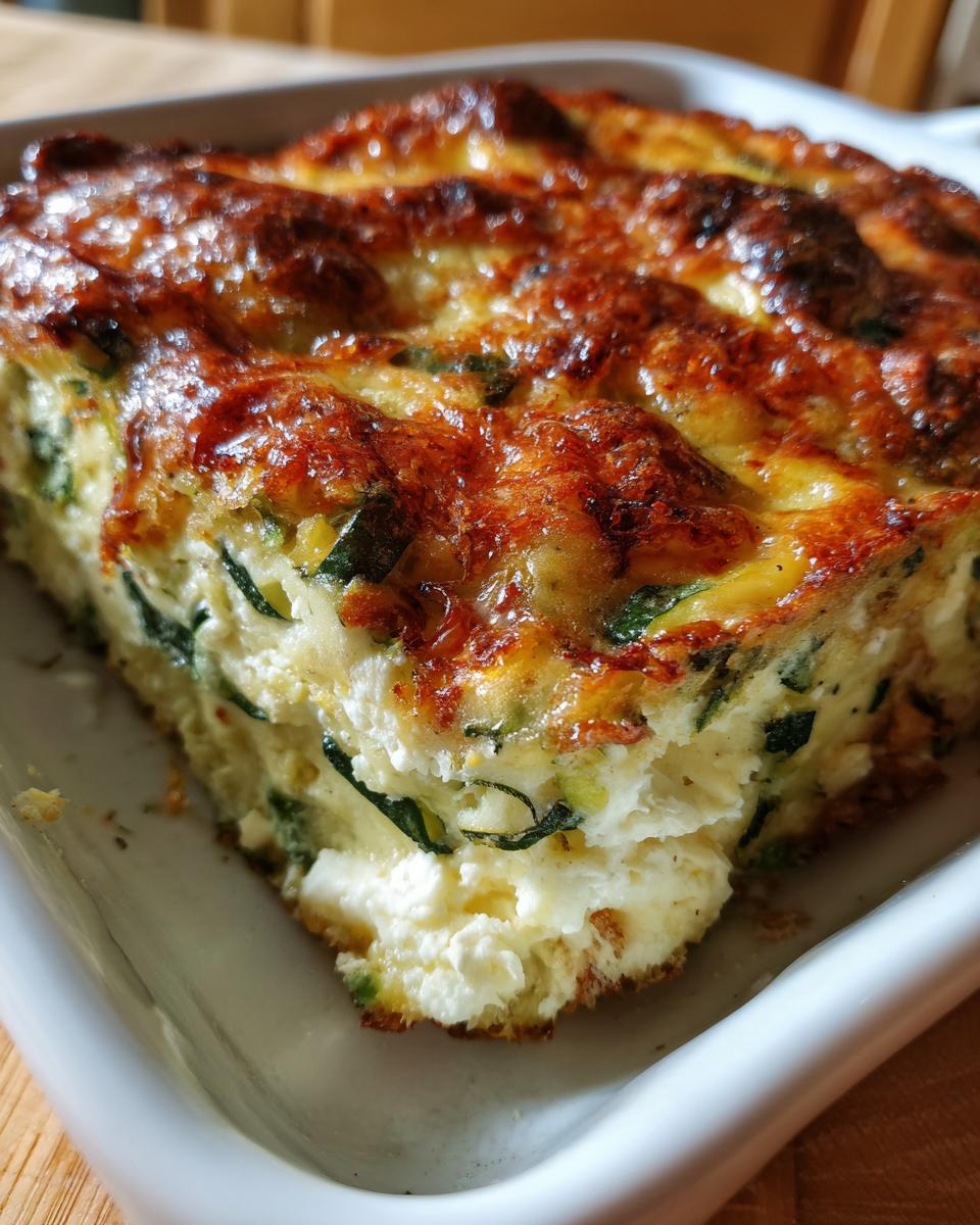 Baked Zucchini Spinach and Feta Casserole - detail 2