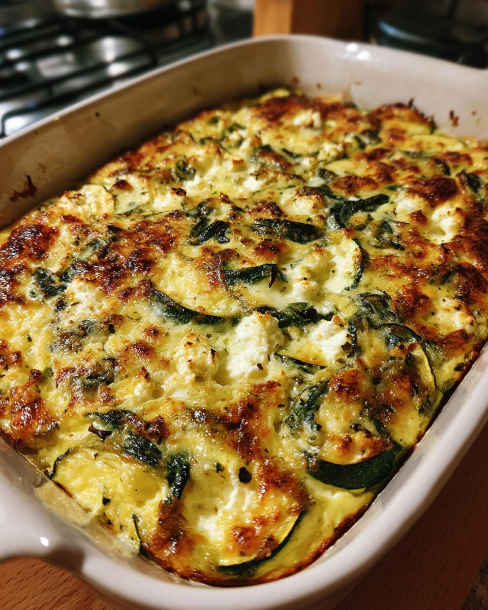Baked Zucchini Spinach and Feta Casserole - detail 3