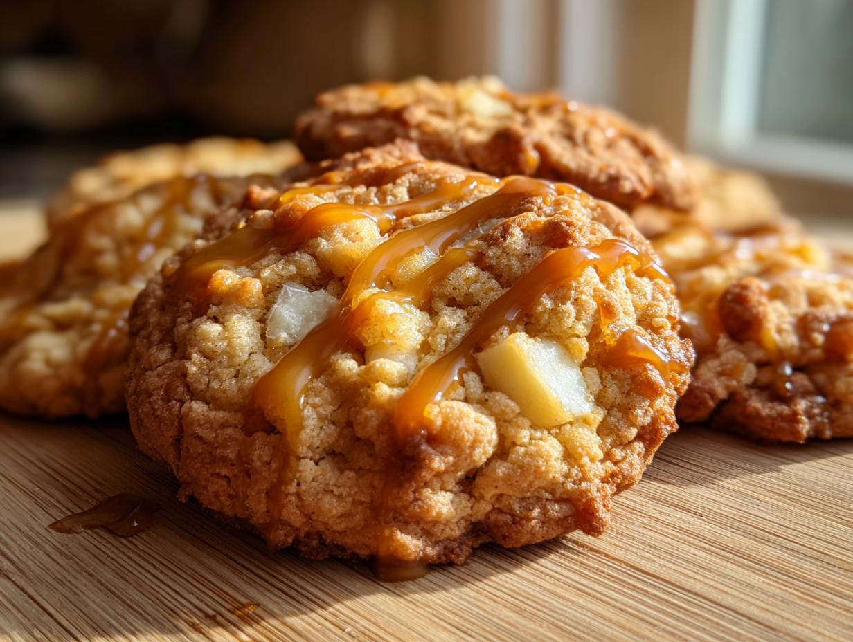 Amazing Caramel-Drizzled Apple Cookies