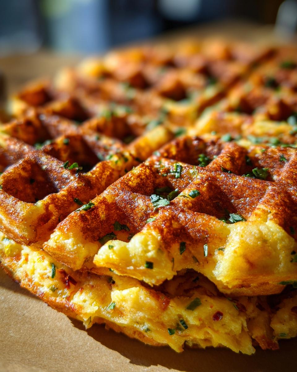 Cheddar Jalapeño Cornbread Waffles: A Flavorful Twist on a Classic - detail 1