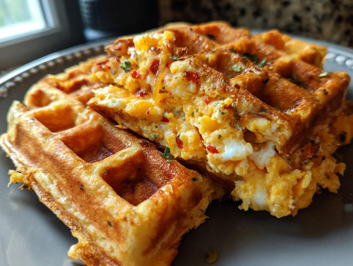 Amazing Cheddar Jalapeño Cornbread Waffles in 15 Min