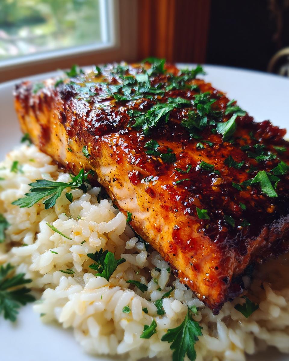 Chili Lime Salmon Over Coconut Rice - detail 1