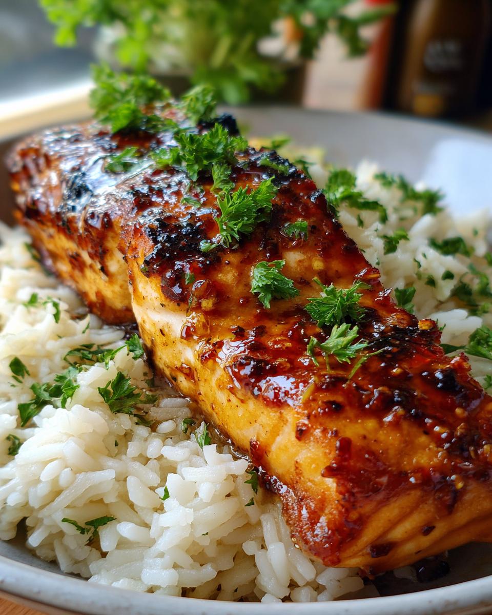 Chili Lime Salmon Over Coconut Rice - detail 2