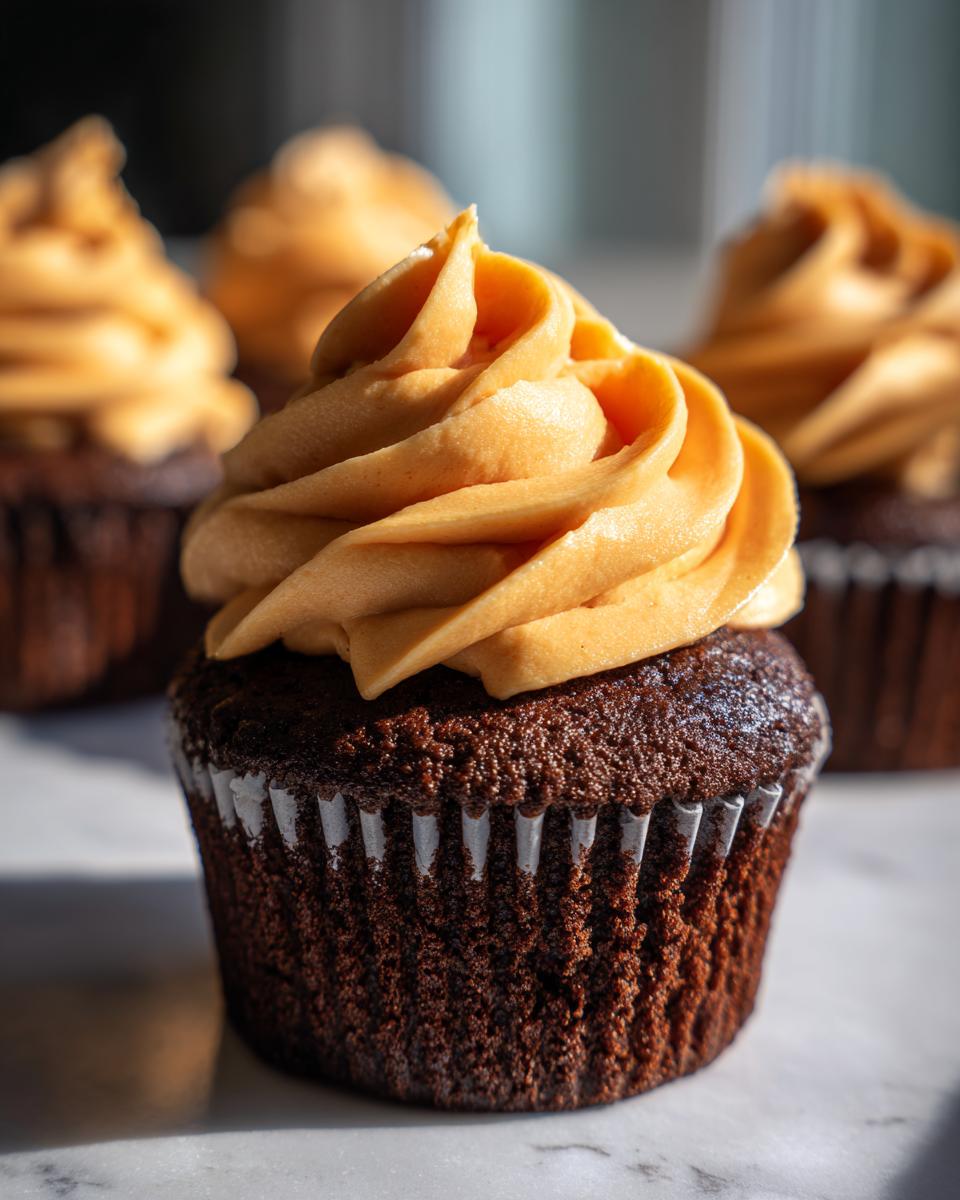 Chocolate Pumpkin Cupcakes - detail 1