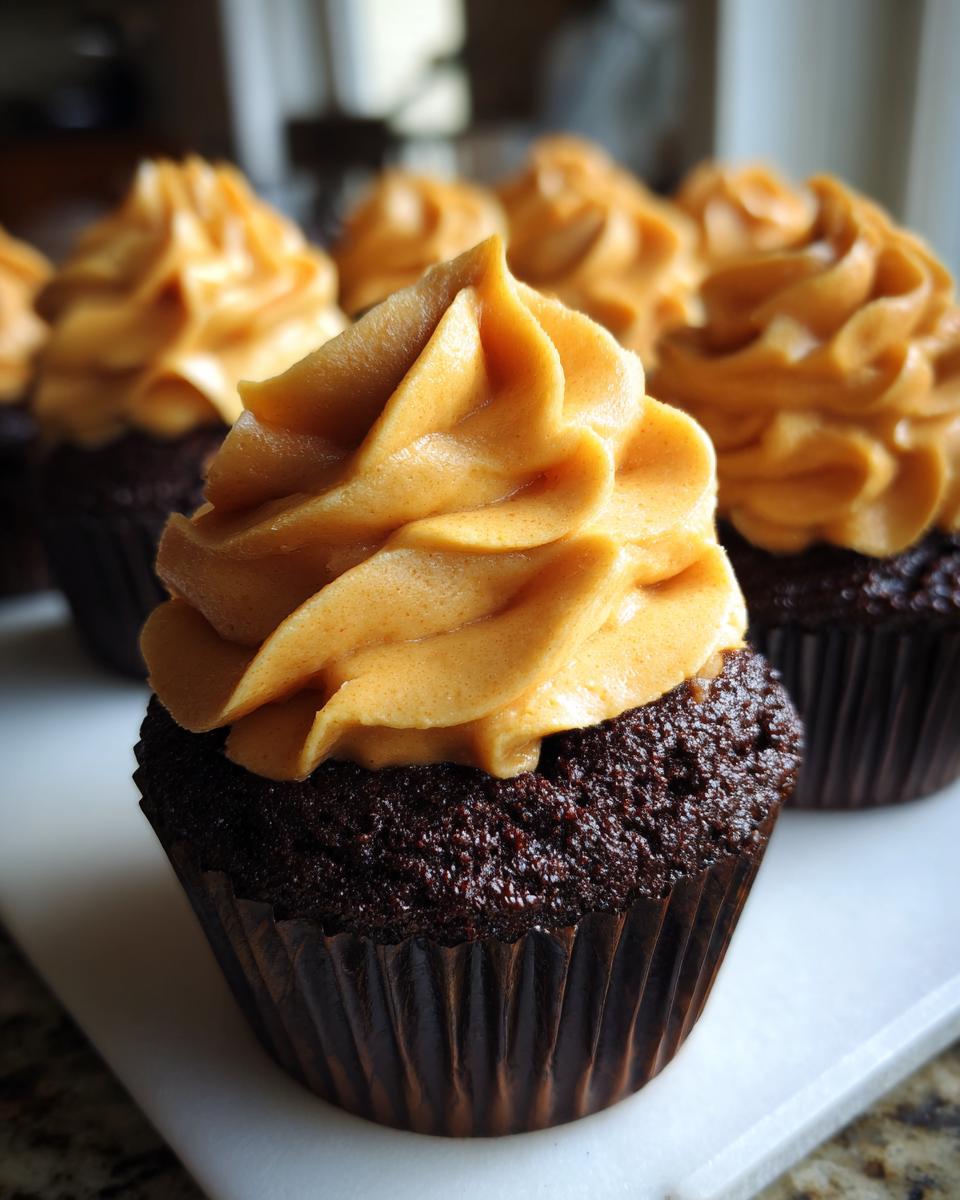 Chocolate Pumpkin Cupcakes - detail 2