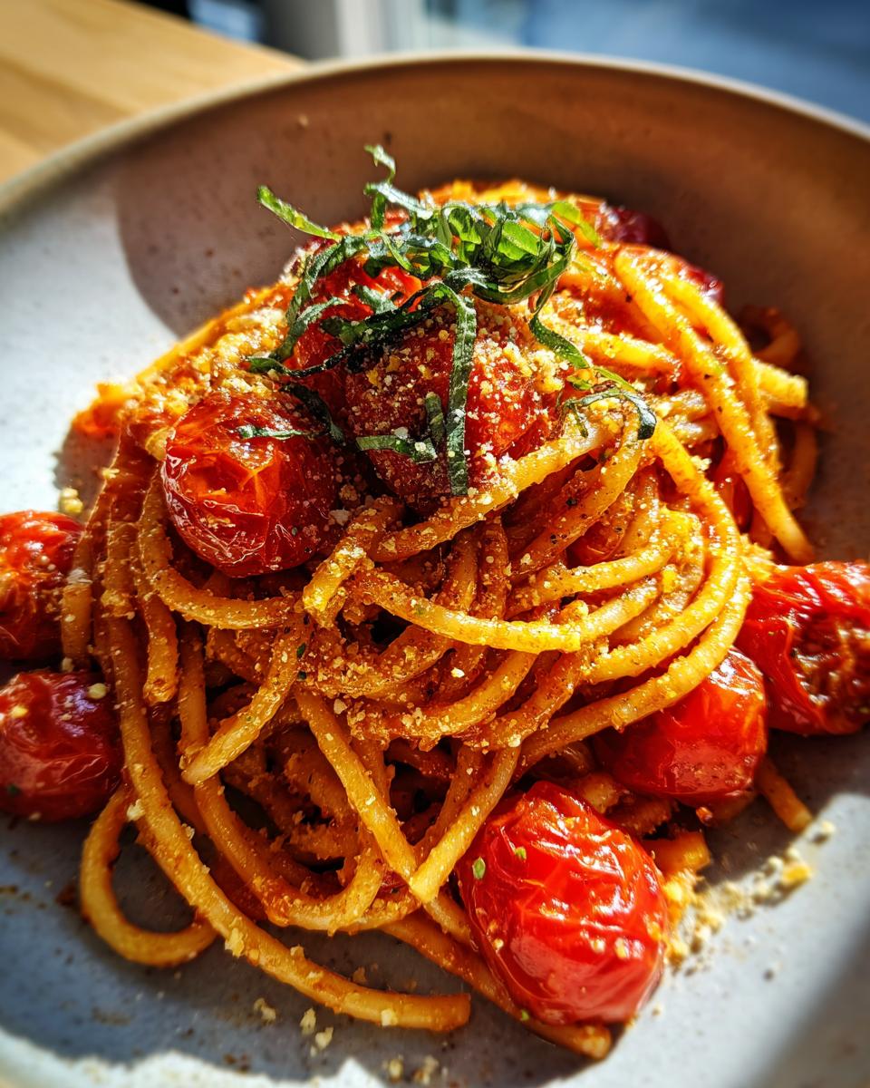 Creamy Roasted Tomato and Garlic Pasta (Vegan & Irresistible) - detail 1