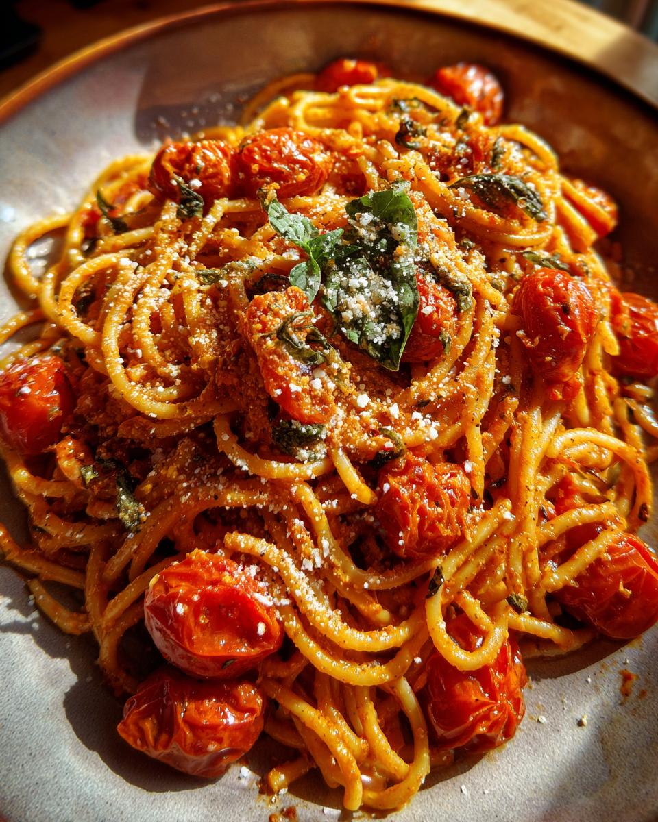 Creamy Roasted Tomato and Garlic Pasta (Vegan & Irresistible) - detail 2