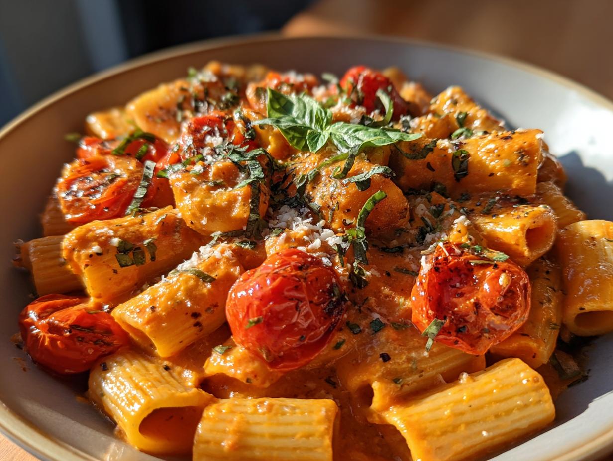 Creamy Roasted Tomato and Garlic Pasta (Vegan & Irresistible)