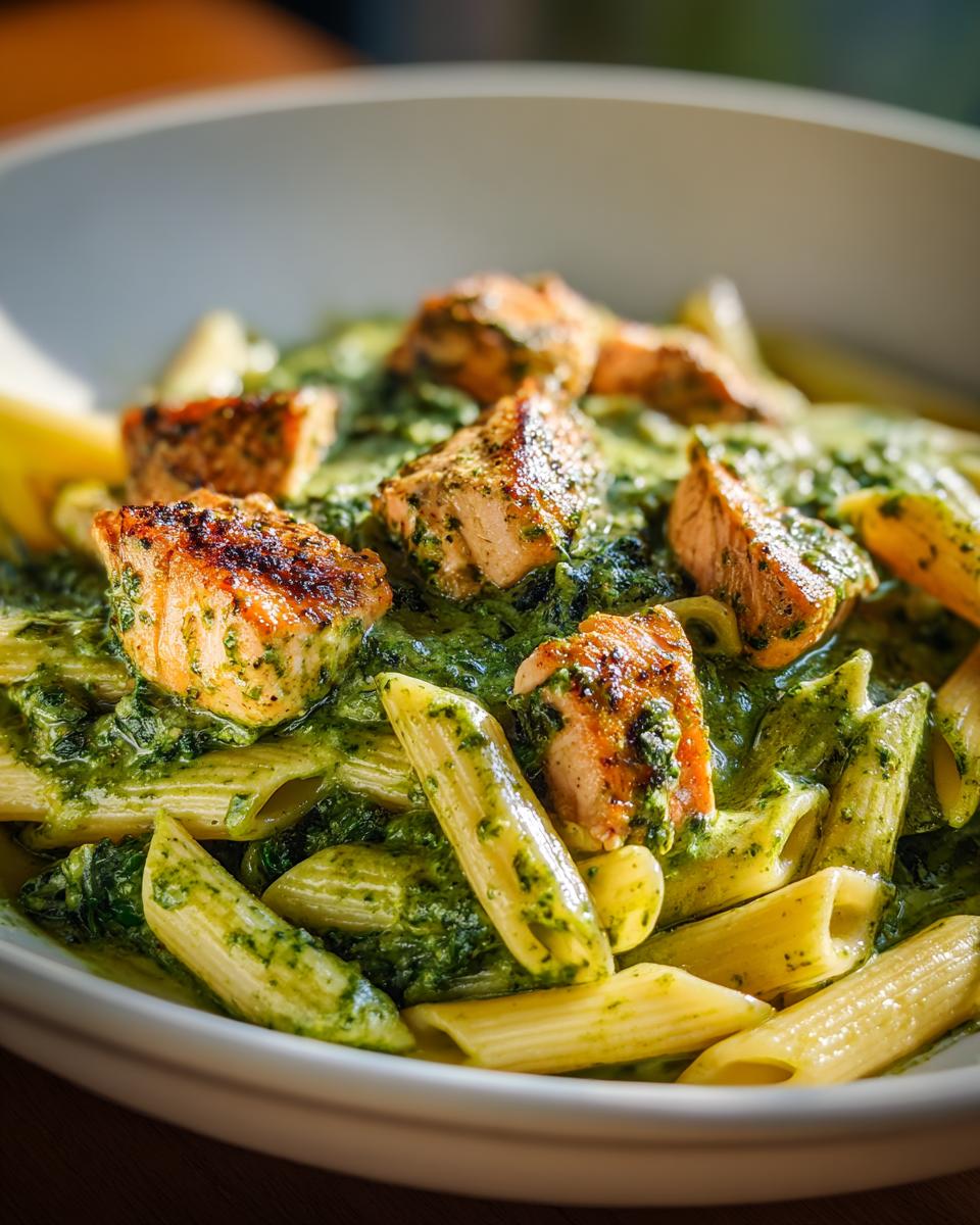 Creamy Salmon Pesto Pasta - detail 2
