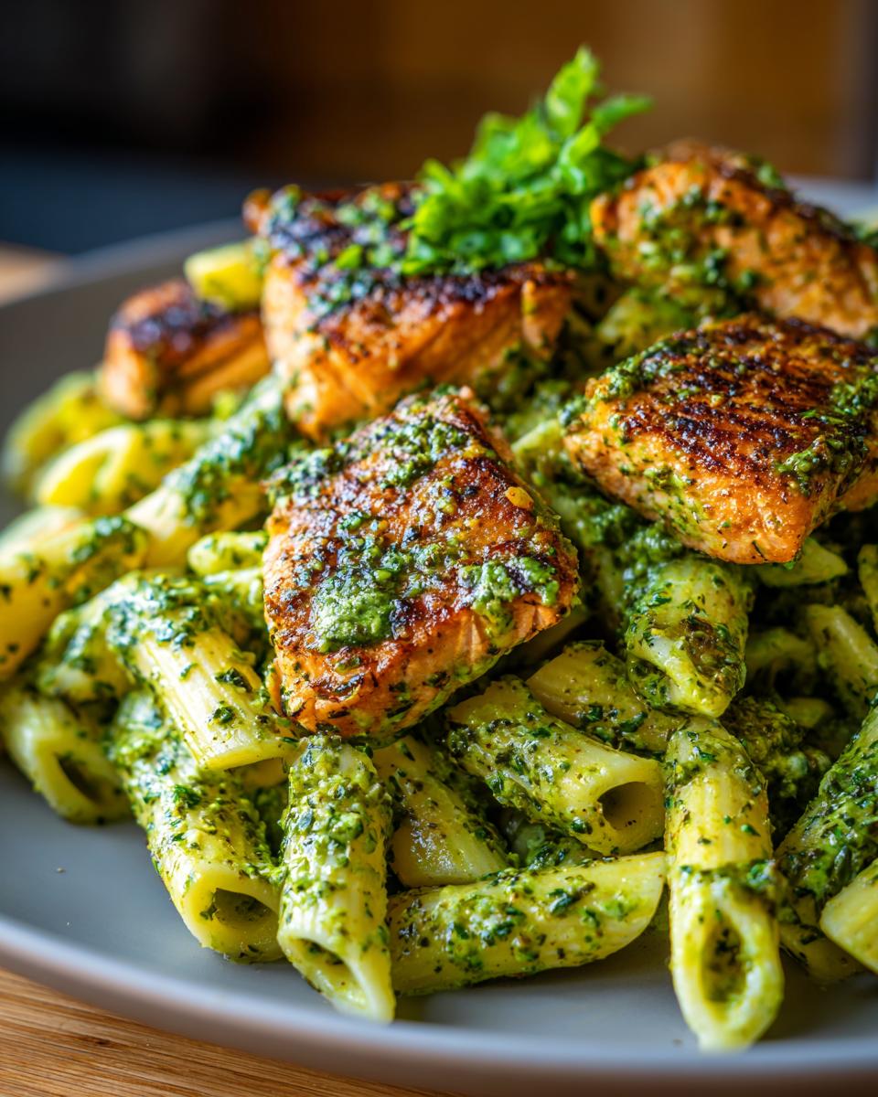 Creamy Salmon Pesto Pasta - detail 3