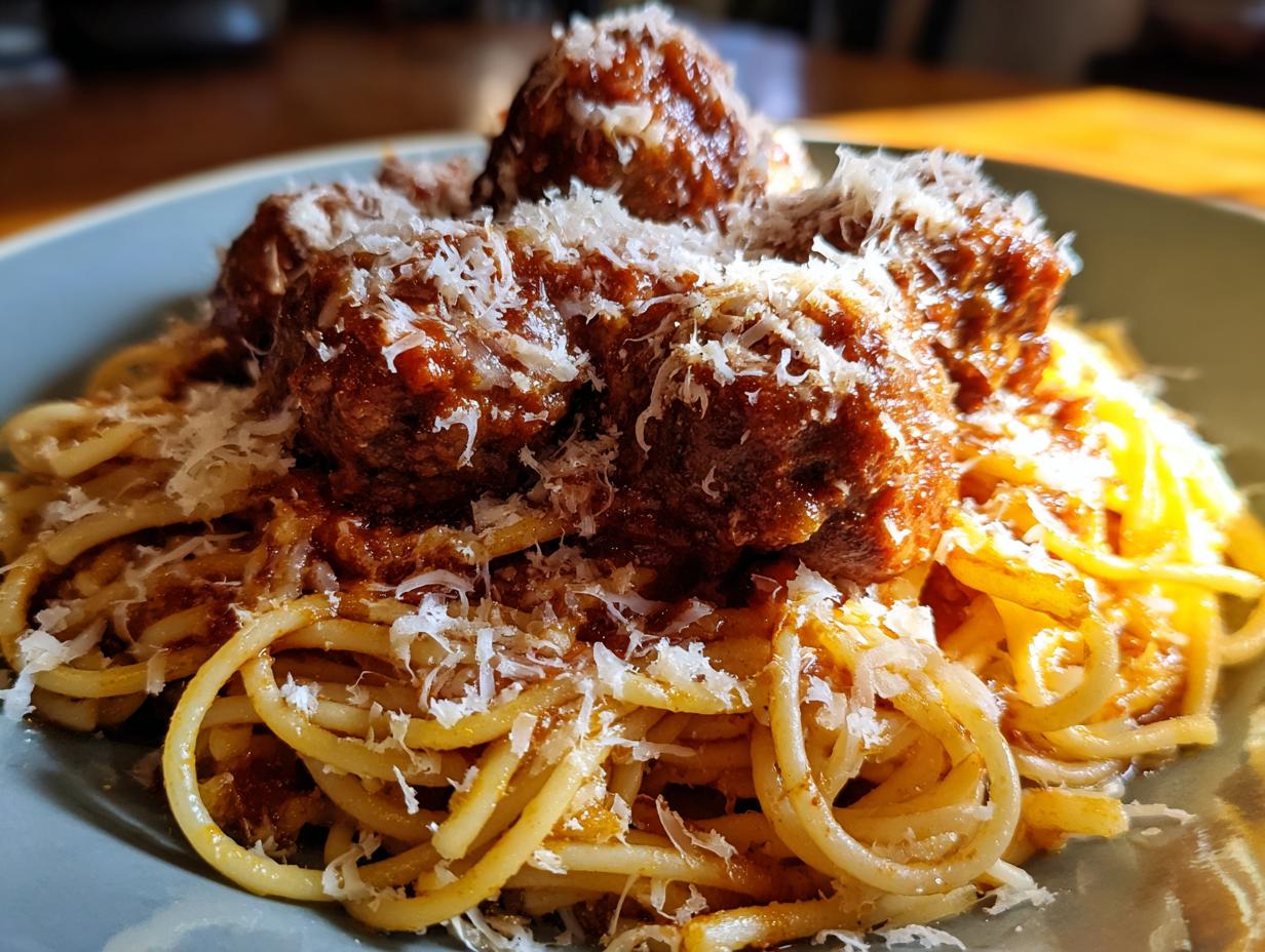 Amazing 50 Min Creamy Spaghetti Meatballs
