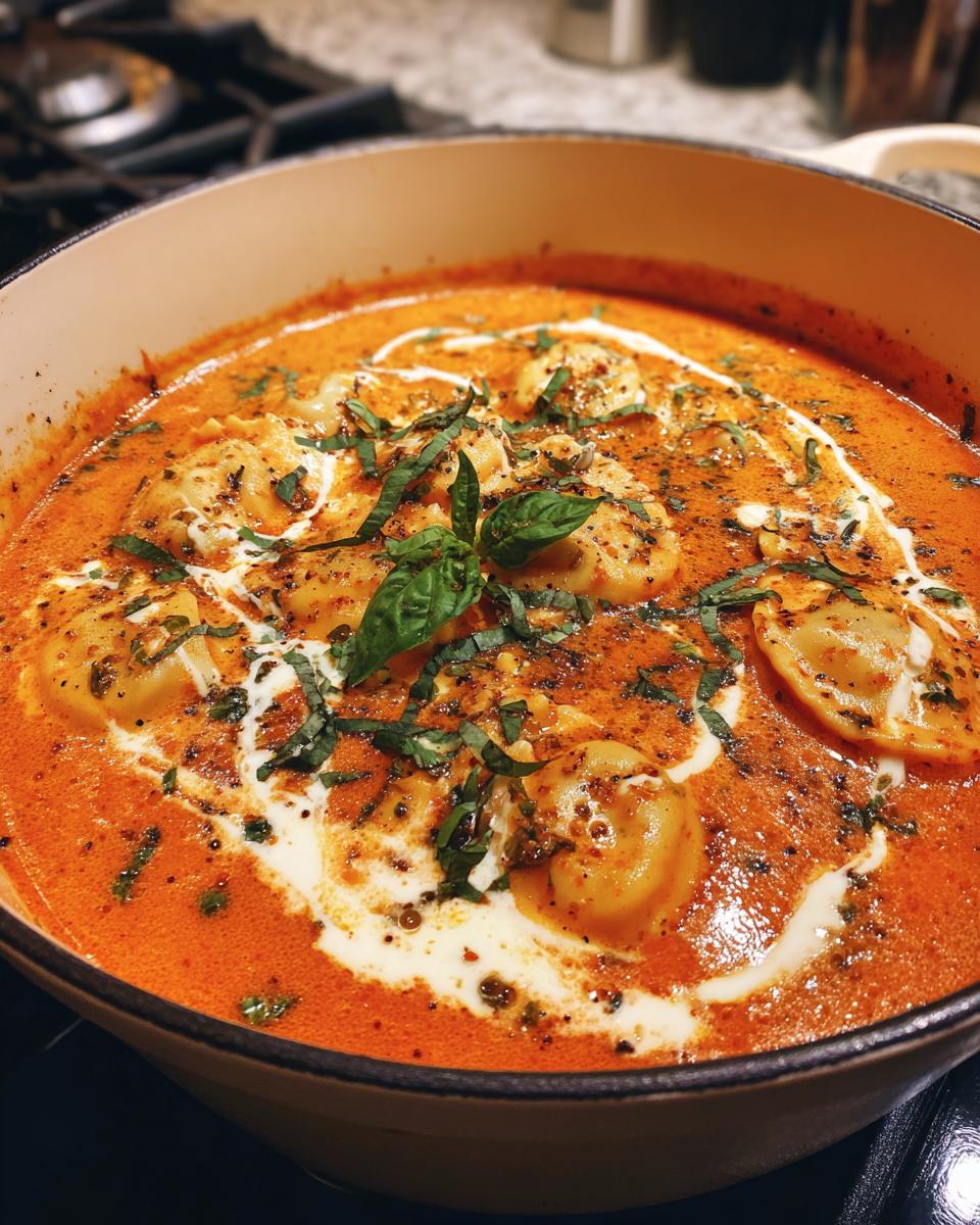 Creamy Tuscan Ravioli Soup - detail 3