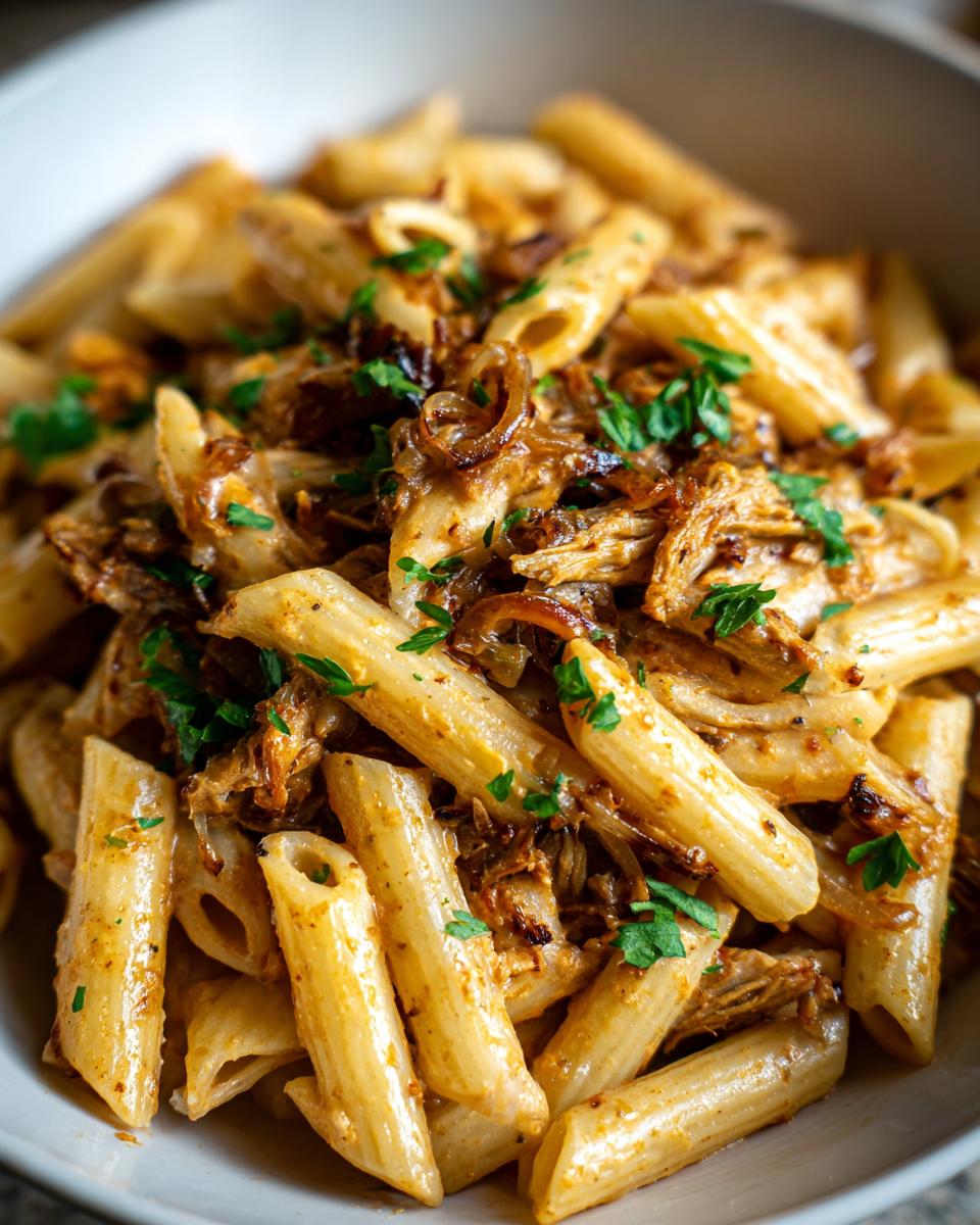 Creamy Vegan Caramelized Onion Pasta - detail 1
