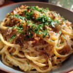 Creamy Vegan Caramelized Onion Pasta