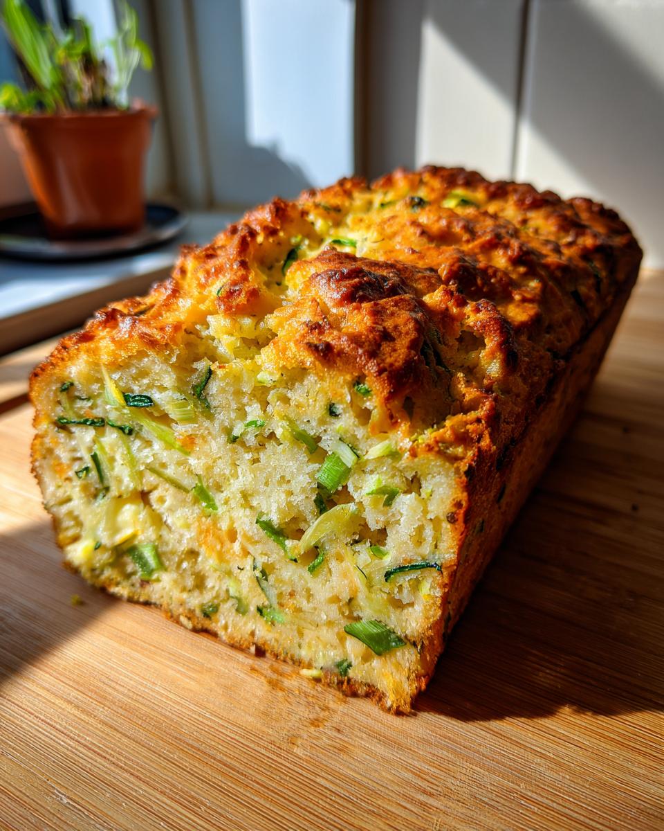 Green Onion Zucchini Cheddar Quick Bread - detail 2