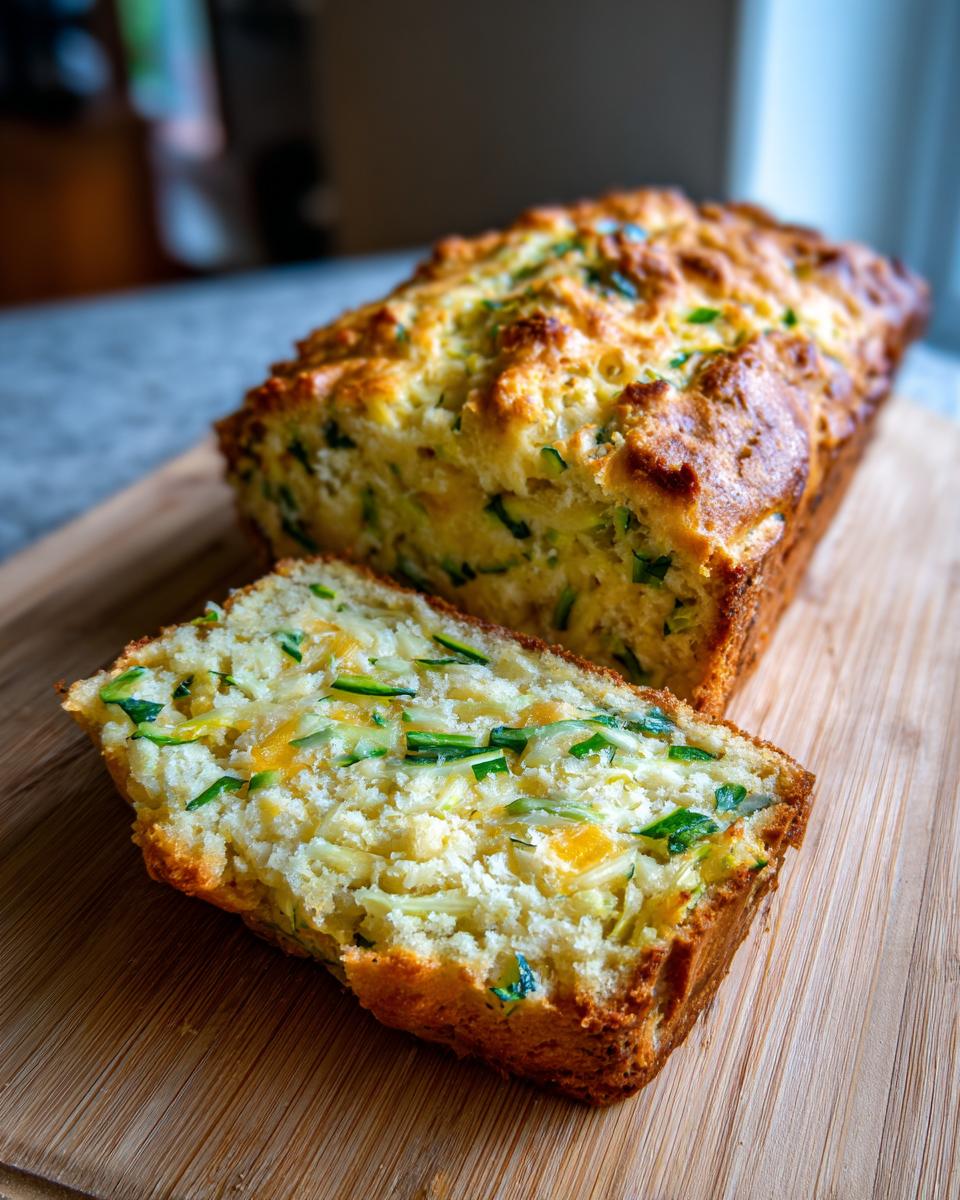 Green Onion Zucchini Cheddar Quick Bread - detail 3