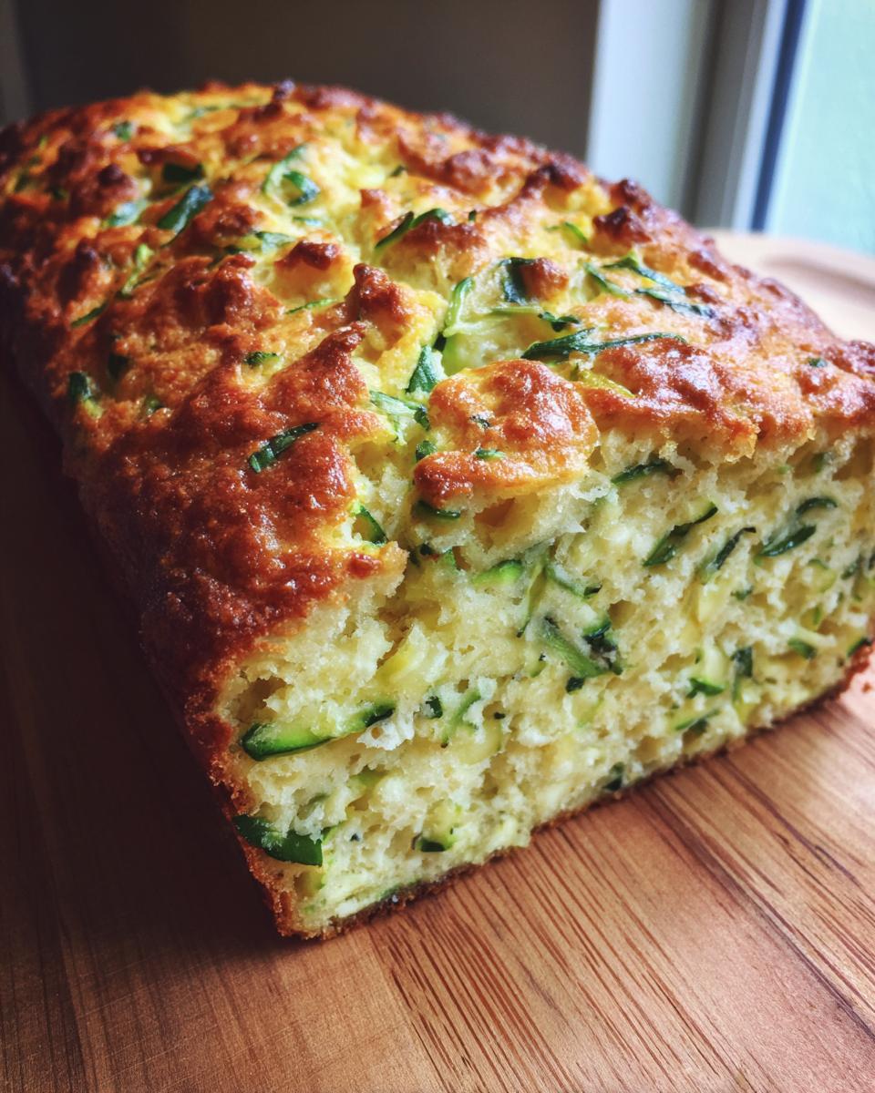 Green Onion Zucchini Cheddar Quick Bread - detail 4