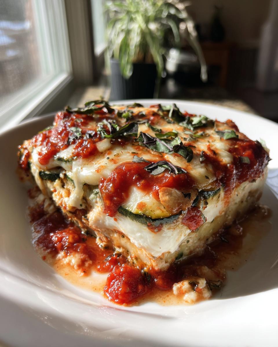 Layered Zucchini Ricotta Melts with Marinara - detail 1