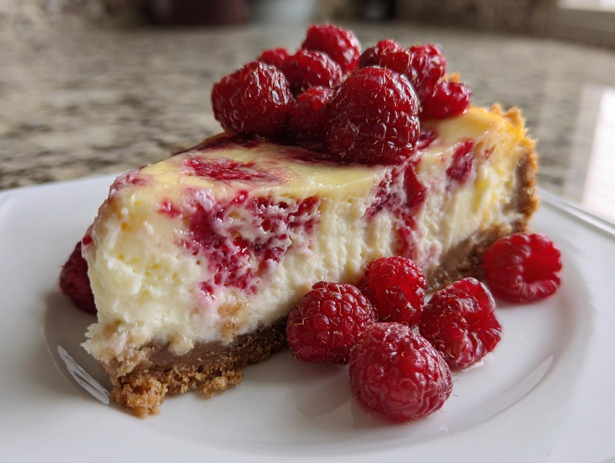 Luscious Lemon Raspberry Swirl Cheesecake Recipe