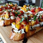Quick Peach Bruschetta with Whipped Ricotta