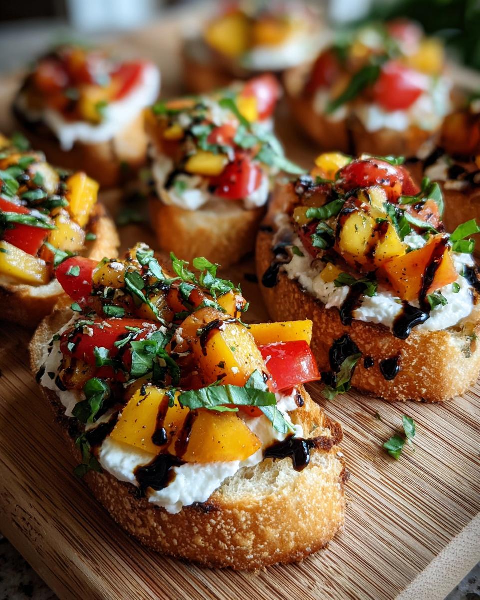 Quick Peach Bruschetta with Whipped Ricotta - detail 2