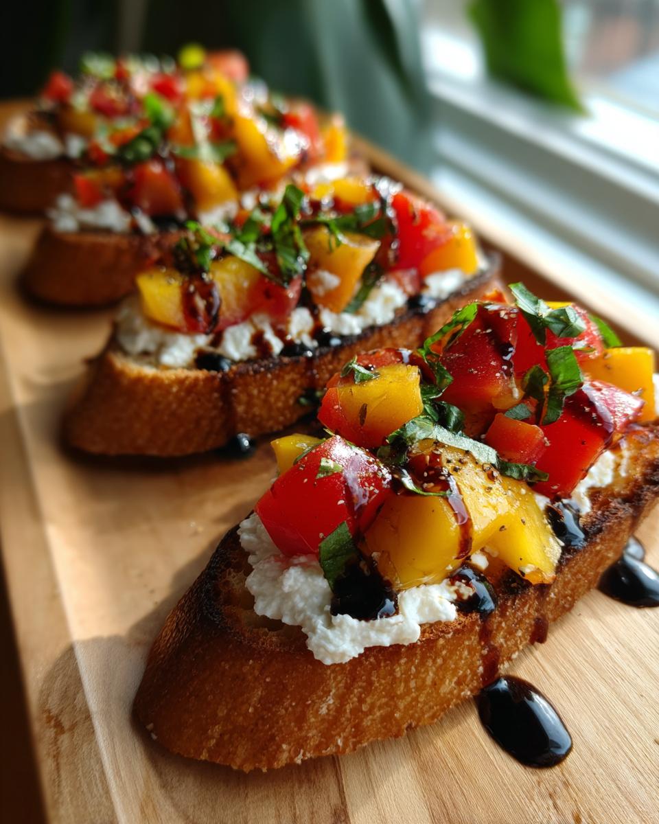 Quick Peach Bruschetta with Whipped Ricotta - detail 3