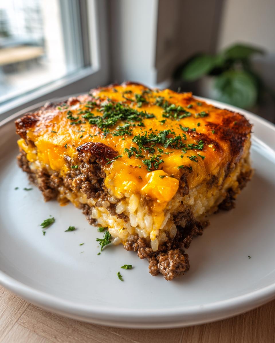 Cheesy Hamburger Rice Casserole - detail 1