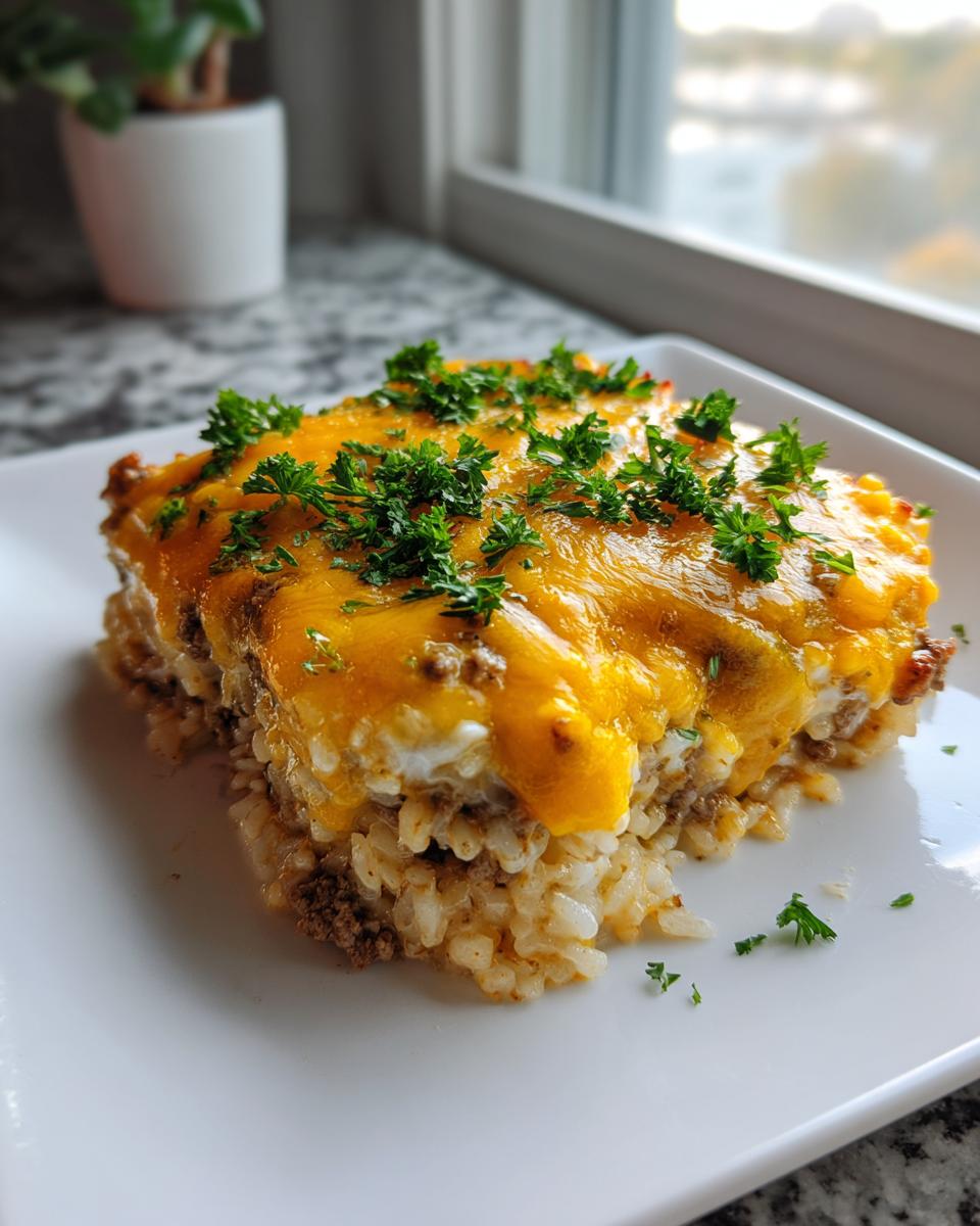 Cheesy Hamburger Rice Casserole - detail 2