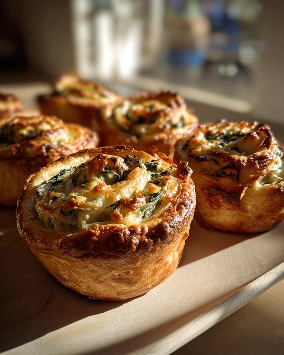Cheesy Spinach and Artichoke Pinwheels - detail 1