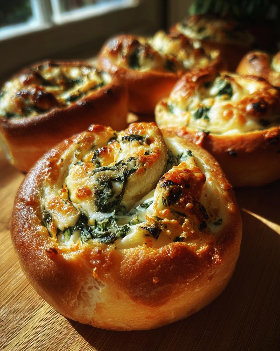 Cheesy Spinach and Artichoke Pinwheels - detail 2